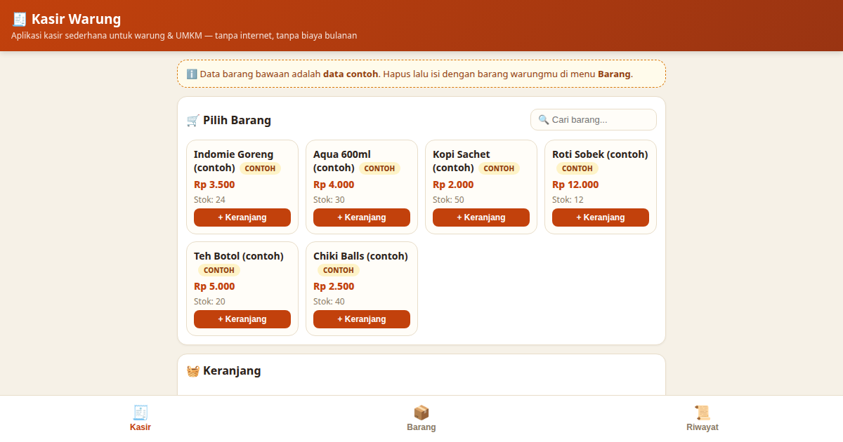 Kasir Warung — Aplikasi Kasir UMKM