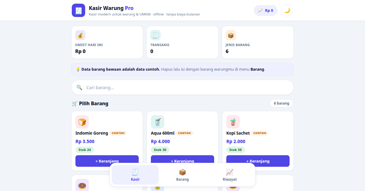 Kasir Warung Pro